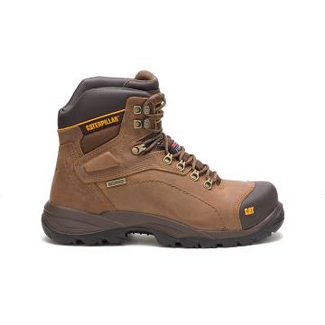Botas Impermeáveis Caterpillar Diagnostic Hi Waterproof Thinsulate™ Steel Biqueira Masculino Marrom