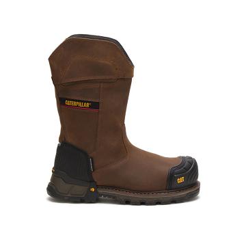 Botas Impermeáveis Caterpillar Excavator XL Pull On Waterproof Composite Biqueira Masculino Cafes |