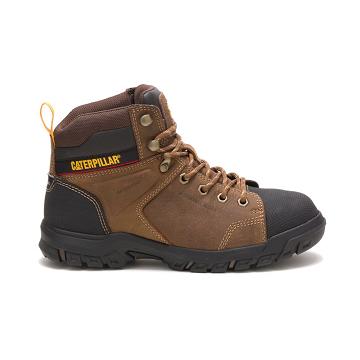 Botas Segurança Caterpillar Wellspring Waterproof Metatarsal Guard Steel Biqueira Feminino Marrom |